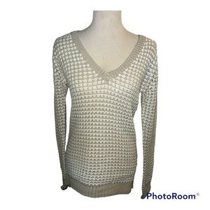 Poof! Tan/white sweater